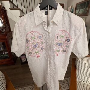 White Embroidered Blouse